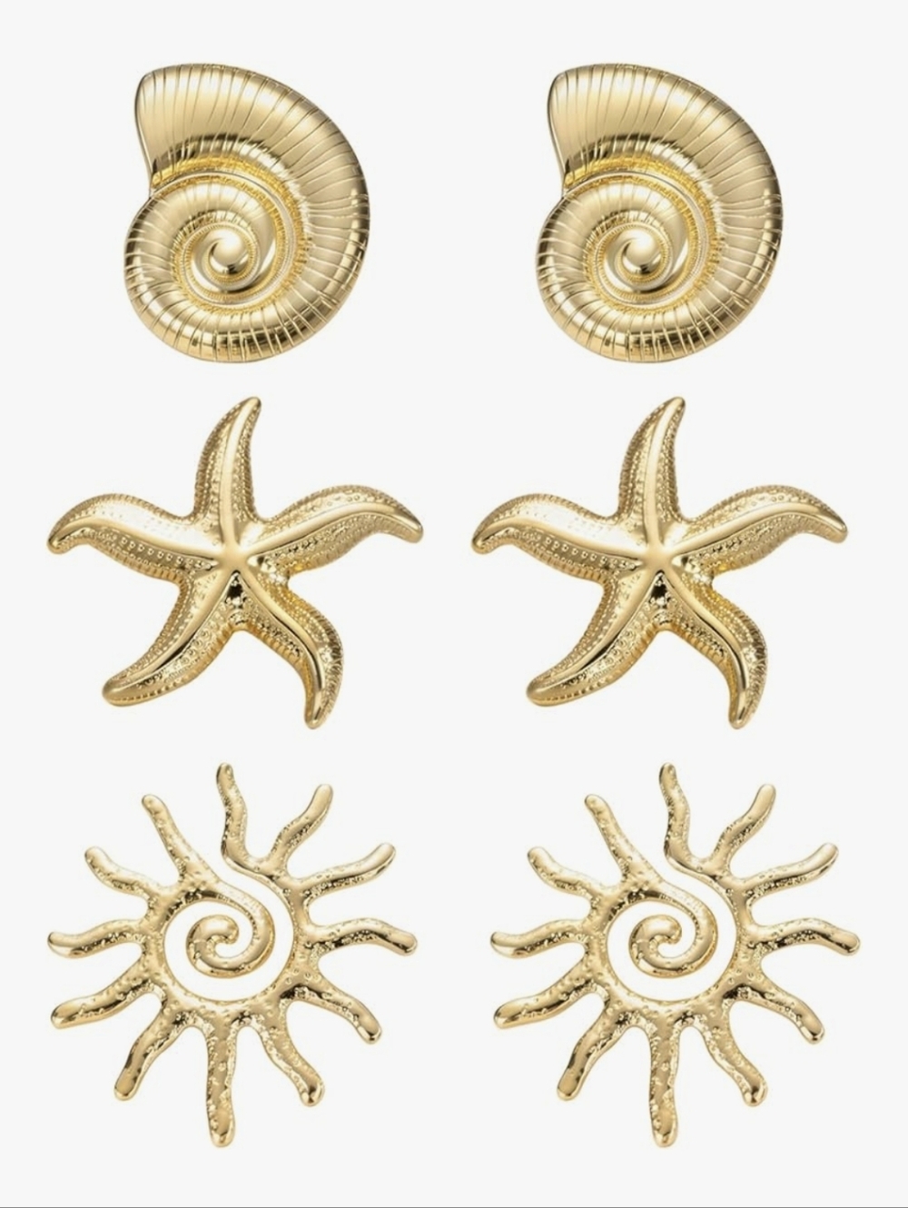 Shell, Starfish & Sun Earring Set